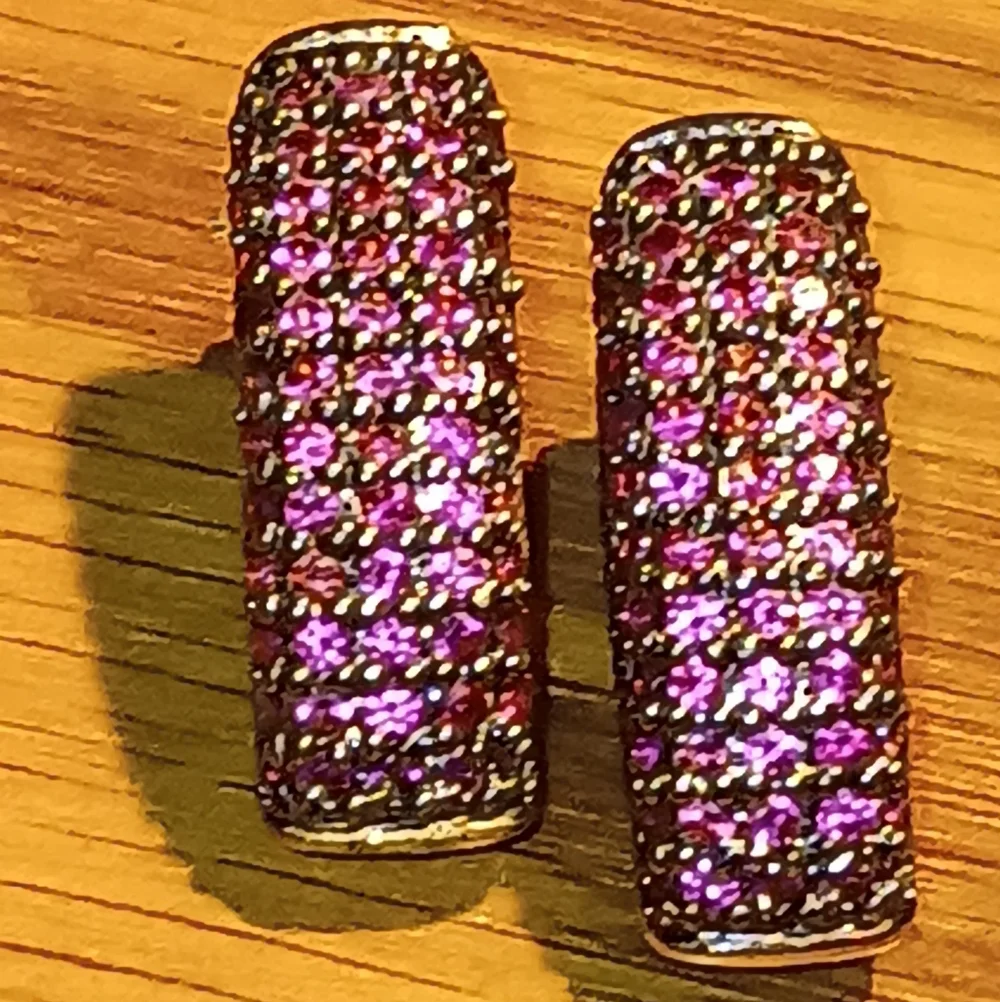 18k Over 925 Natural Pink Ruby Earrings - Picture 2 of 16